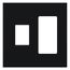 Architectural 2 Gang Wall Plate for 1 Nova T Dimmer (Left), 1 Accessory (Right), Matte Finish, Black,