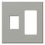 Architectural 2 Gang Wall Plate for 1 Nova T Dimmer (Left), 1 Accessory (Right), Matte Finish, Gray,