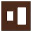 Architectural 2 Gang Wall Plate for 1 Nova T Dimmer (Left), 1 Accessory (Right), Matte Finish, Sienna,