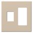 Architectural 2 Gang Wall Plate for 1 Nova T Dimmer (Left), 1 Accessory (Right), Matte Finish, Taupe,