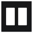 Architectural 2 Gang Wall Plate for 2 Accessories, Matte Finish, VWP-2R-BL, Black