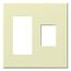 Architectural 2 Gang Wall Plate for 1 Accessory (Left), 1 Nova T Dimmer (Right), Matte Finish, Almond,
