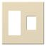 Architectural 2 Gang Wall Plate for 1 Accessory (Left), 1 Nova T Dimmer (Right), Matte Finish, Beige,
