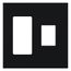 Architectural 2 Gang Wall Plate for 1 Accessory (Left), 1 Nova T Dimmer (Right), Matte Finish, Black,