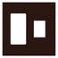 Architectural 2 Gang Wall Plate for 1 Accessory (Left), 1 Nova T Dimmer (Right), Matte Finish, Brown,