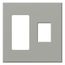 Architectural 2 Gang Wall Plate for 1 Accessory (Left), 1 Nova T Dimmer (Right), Matte Finish, Gray,