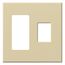 Architectural 2 Gang Wall Plate for 1 Accessory (Left), 1 Nova T Dimmer (Right), Matte Finish, Ivory,