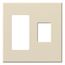 Architectural 2 Gang Wall Plate for 1 Accessory (Left), 1 Nova T Dimmer (Right), Matte Finish, Light Almond,