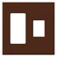 Architectural 2 Gang Wall Plate for 1 Accessory (Left), 1 Nova T Dimmer (Right), Matte Finish, Sienna,