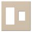 Architectural 2 Gang Wall Plate for 1 Accessory (Left), 1 Nova T Dimmer (Right), Matte Finish, Taupe,