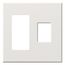 Architectural 2 Gang Wall Plate for 1 Accessory (Left), 1 Nova T Dimmer (Right), Matte Finish, White,