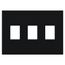 Architectural 3 Gang Wall Plate for Nova T Dimmers and Switches, Matte Finish, VWP-3-BL, Black