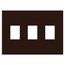 Architectural 3 Gang Wall Plate for Nova T Dimmers and Switches, Matte Finish, Brown,