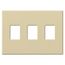 Architectural 3 Gang Wall Plate for Nova T Dimmers and Switches, Matte Finish, VWP-3-IV, Ivory
