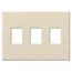 Architectural 3 Gang Wall Plate for Nova T Dimmers and Switches, Matte Finish, Light Almond