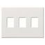 Architectural 3 Gang Wall Plate for Nova T Dimmers and Switches, Matte Finish, VWP-3-WH, White