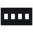 Architectural 4 Gang Wall Plate for Nova T Dimmers and Switches, Matte Finish, VWP-4-BL, Black
