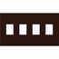Architectural 4 Gang Wall Plate for Nova T Dimmers and Switches, Matte Finish, Brown,