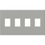 Architectural 4 Gang Wall Plate for Nova T Dimmers and Switches, Matte Finish, VWP-4-GR, Gray