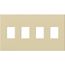 Architectural 4 Gang Wall Plate for Nova T Dimmers and Switches, Matte Finish, VWP-4-IV, Ivory