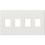 Architectural 4 Gang Wall Plate for Nova T Dimmers and Switches, Matte Finish, VWP-4-WH, White