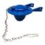 2" Blue Vinyl Toilet Flapper w/ 9" Stainless Steel Chain & Hook