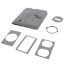 Double Gang 5-in-1 Combo Toggle/Switch Cover (Gray)