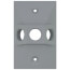 Single Gang Weatherproof Rectangle Cover, 3 Holes, 1/2" KO (Gray)