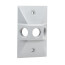 Single Gang Weatherproof Rectangle Cover, 3 Holes, 1/2" KO (White)
