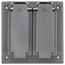 Double Gang Weatherproof Duplex/GFCI Cover (Gray)
