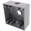 2-Gang, 3/4", 3 Holes Weatherproof Box (Gray)