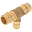 3/4" x 3/4" x 1/2" Expansion PEX Reducing Tee (Lead Free Brass)