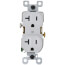 Weather-Resistant Commercial Grade Duplex Receptacle, 2P, 20A, NEMA 5-20R - White (125V)