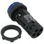 Harmony XB7 Monolithic Push Button w/ Integral LED, Spring Return, 1 NO, Blue (24 VAC/DC)
