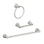 Banbury 3-Piece Bathroom Accessory Kit w/ Toilet Paper Holder, Towel Ring & Bar (Brushed Nickel)