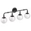 Colinet Four Globe Bath Light (Matte black), YB0564BL