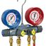 Brute II 4-Valve 3-1/8" Test & Charging Manifold Gauge w/ PLUS II 1/4" Hoses, R-32/454B/410A