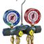 Titan 4 Valve Test & Charging Manifold w/ 60" PLUS II Compact Ball Valve RYB