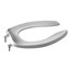 Elongated Open Front Less Cover Commercial HD Toilet Seat with Anti-Microbial, SS (Standard White)