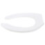 Elongated Open Front Commercial Heavy Duty Toilet Seat with Self-Sustaining Check Hinge (Standard White)