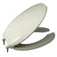 Elongated Open Front Commercial Heavy Duty Toilet Seat with Cover (White)