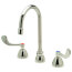 AquaSpec Widespread Gooseneck Faucet, 5 3/8" Spout, Plain End Spout w/ 1.5 GPM Flow Control, Z831B4-XL-FC1.5