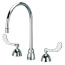 AquaSpec 8" Widespread Gooseneck Faucet, 0.5 GPM Pressure-Compensating Aerator, 4" Wrist Blade Handles, Z831C4-XL-3F