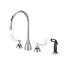 AquaSpec Faucet w/ 8" Gooseneck and 4" Wrist Blade Handles and Hose Spray, Z831C4-XL-HS