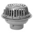12" Dia. Roof Drain, Low Silhouette Cast Iron Dome, Top-Set Roof Deck Plate, 2" High External Water Dam (6" Inside Caulk Outlet)