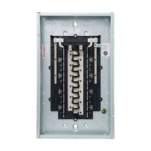 Main product image of BR Main Lug Load Center w/ Ground Bar, Two Hots-Neutral-Ground, Aluminum, 48 Circuits, 24 Spaces, 10 kAIC, NEMA 1 (125A, 120V/240V)
