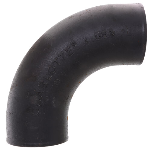 00146 Charlotte 00146 4" No Hub Cast Iron 90° Elbow