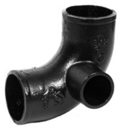 Main product image of 4" No Hub Cast Iron 90-Degree Elbow with 2" Side Inlet