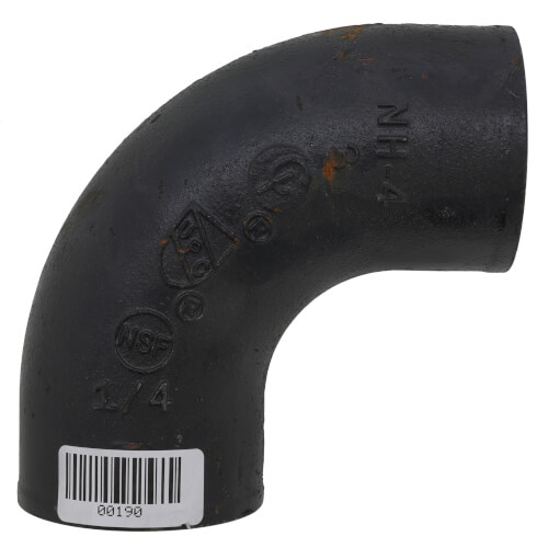 3" No Hub Cast Iron Short Sweep Elbow