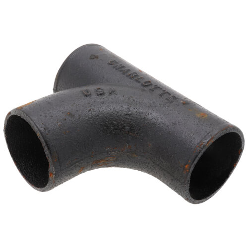 Main product image of 3" No Hub Cast Iron Sanitary Tee w/ 2 45-Degree Right Hand Inlets